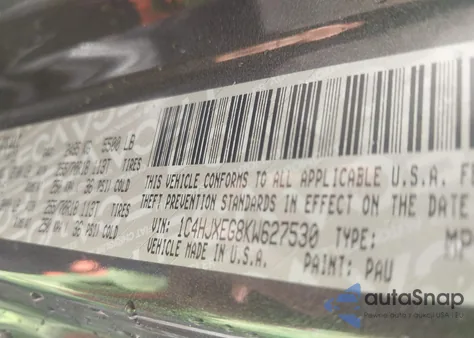 2019 Jeep Wrangler Unlimited Sahara 4X4 из США, поврежденный, VIN 1C4HJXEG8KW627530